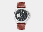 VS Factory Panerai Luminor GMT PAM088 Black Dial 904L Steel Brown Leather P.9001 Movement