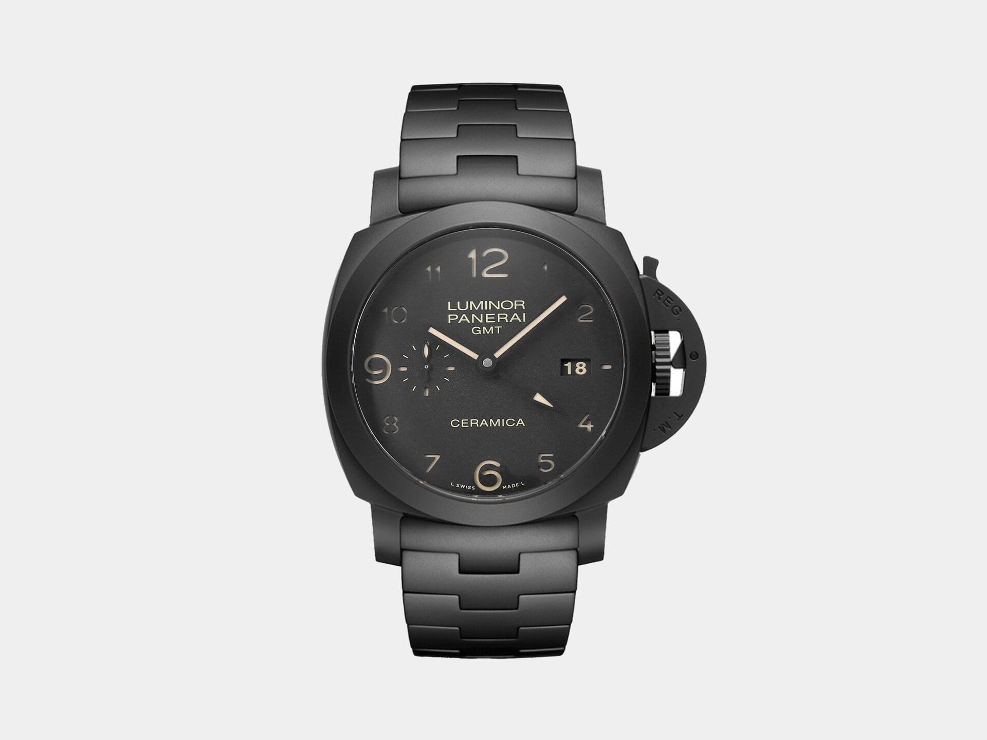 VS Factory Panerai Luminor GMT PAM438 Real Ceramic Ceramic Bracelet P.9001 Movement