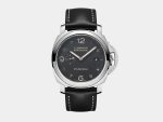 VS Factory Panerai Luminor PAM359 Black Dial 904L Steel Black Leather P.9000 Movement