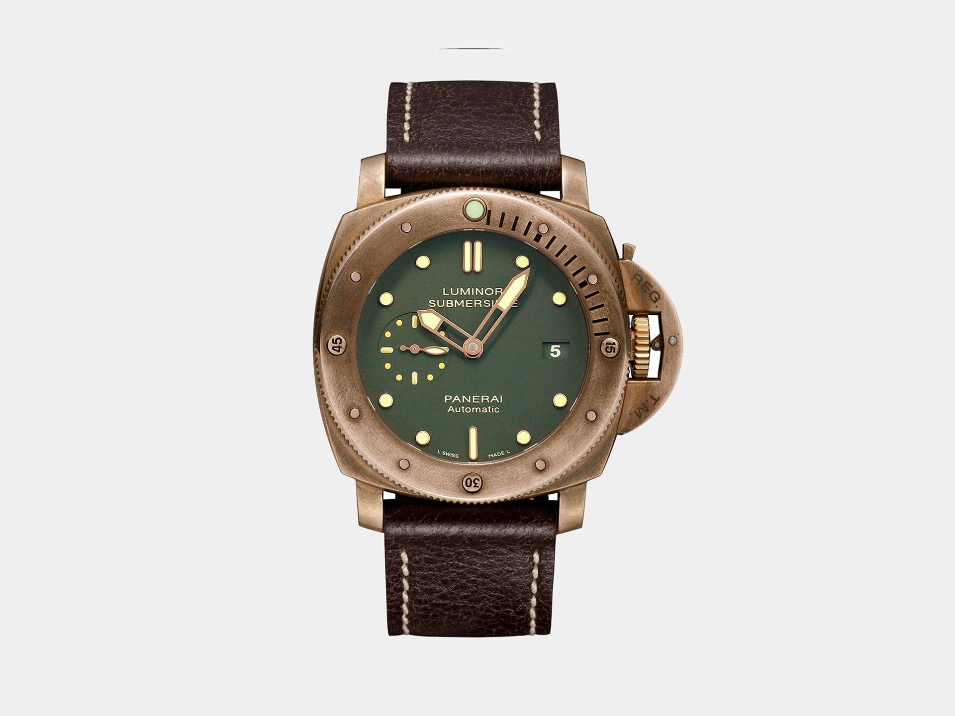 VS Factory Panerai Luminor Submersible PAM382 Green Dial Bronze P.9000 Movement