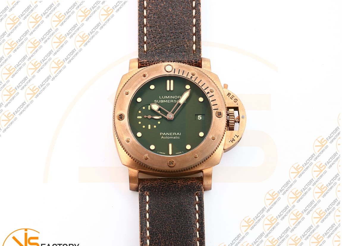 VS Factory Panerai Luminor Submersible PAM382 Green Dial Bronze P.9000 Movement - 图片 4