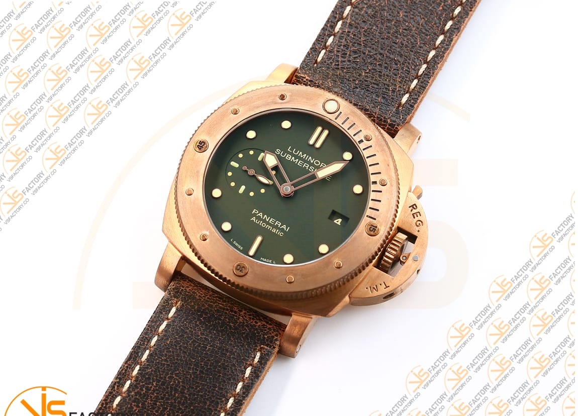 VS Factory Panerai Luminor Submersible PAM382 Green Dial Bronze P.9000 Movement - 图片 5