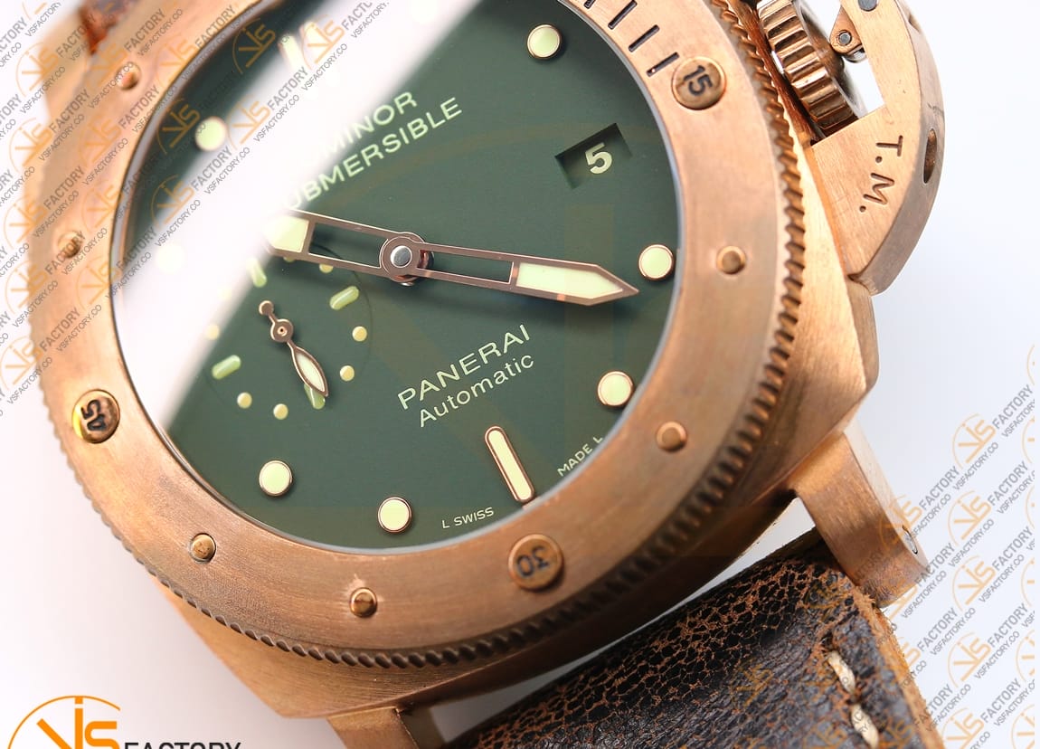 VS Factory Panerai Luminor Submersible PAM382 Green Dial Bronze P.9000 Movement - 图片 7