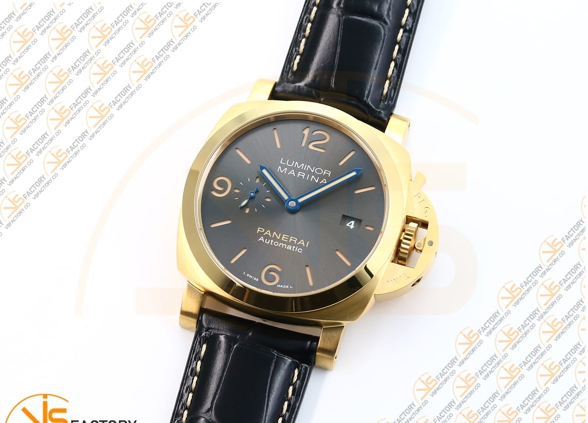 VS Factory Panerai PAM1115 Luminor Marina Black Dial Yellow Gold Case P9010 Movement - 图片 4