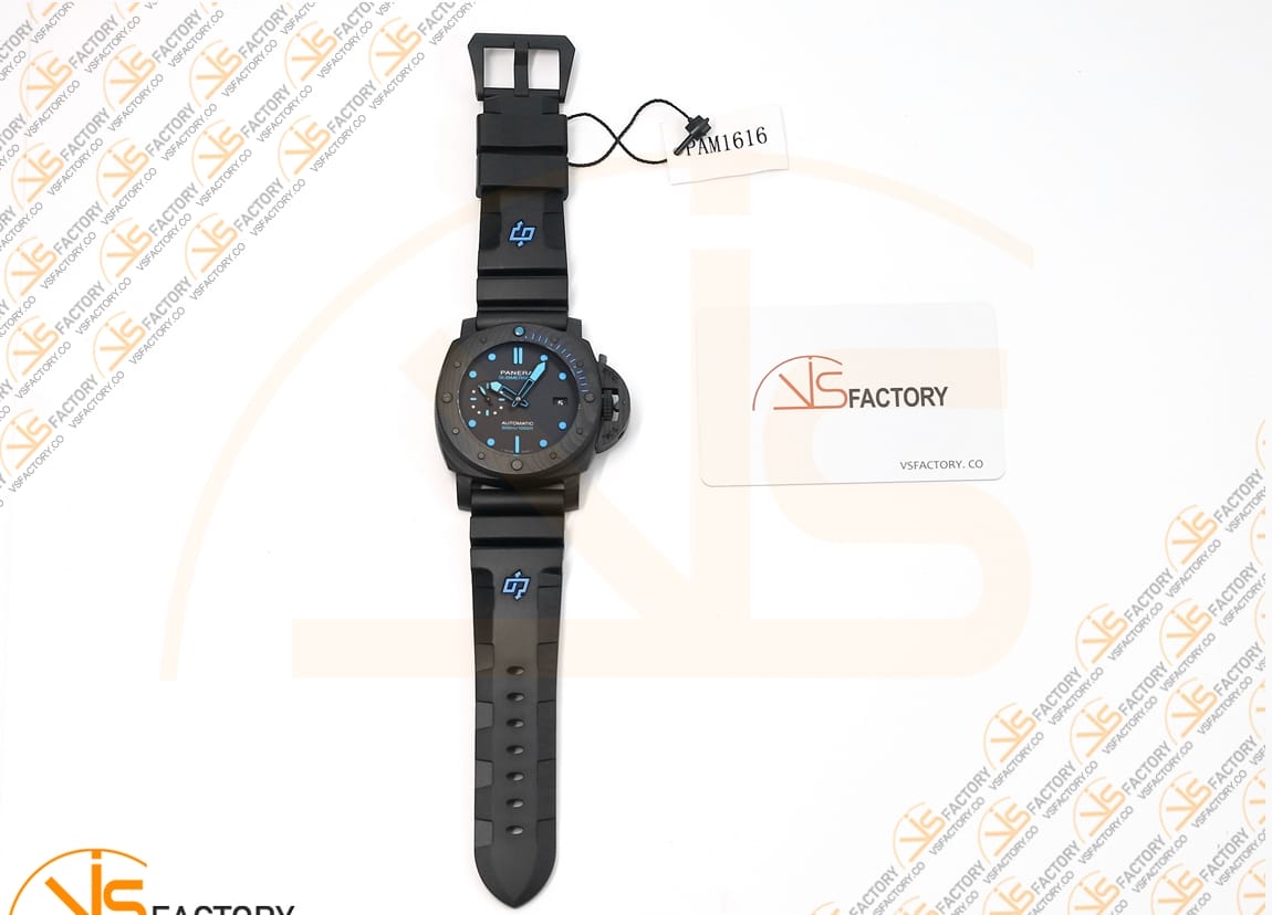 VS Factory Panerai PAM1616 Submersible Carbotech Black Dial Carbon Case P9010 Movement - 图片 2