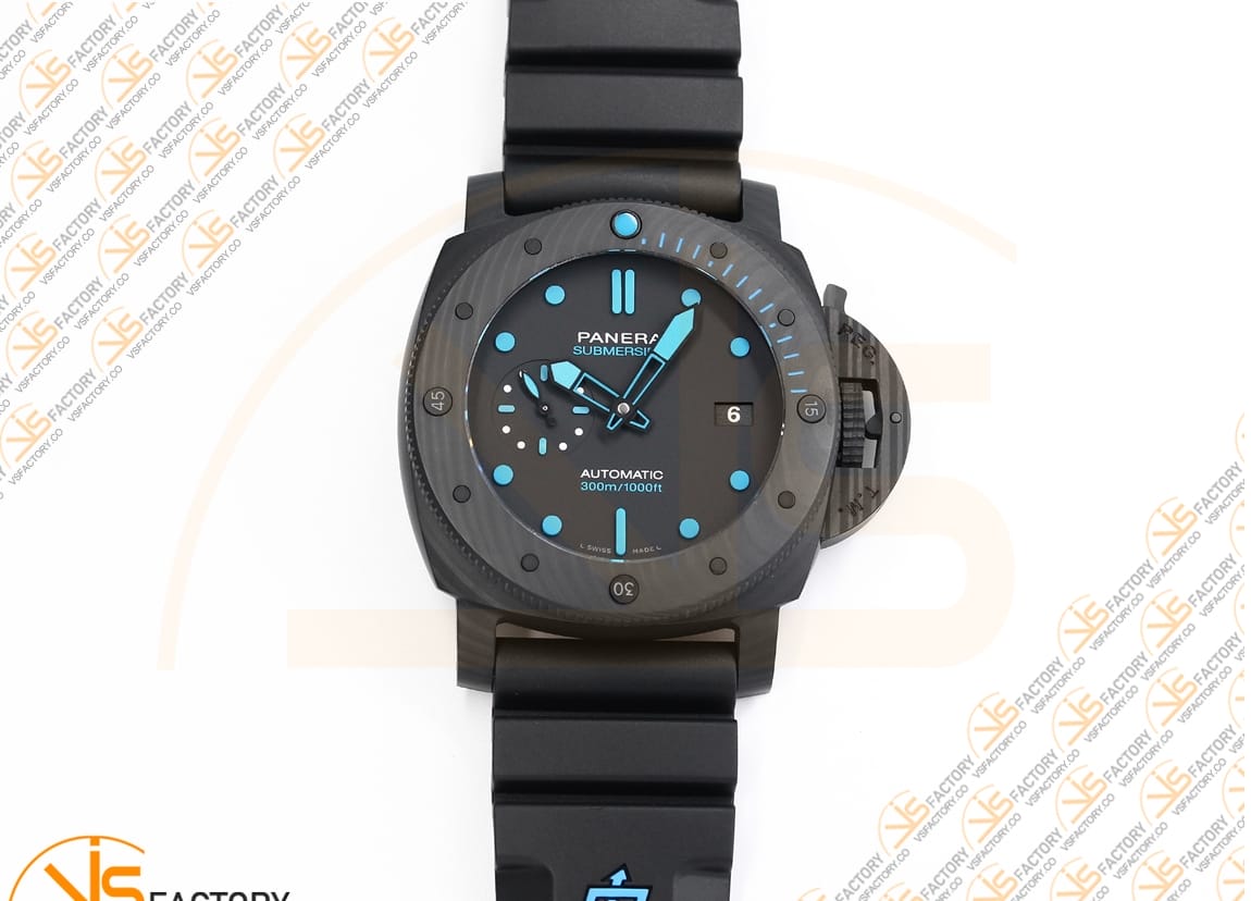 VS Factory Panerai PAM1616 Submersible Carbotech Black Dial Carbon Case P9010 Movement - 图片 4
