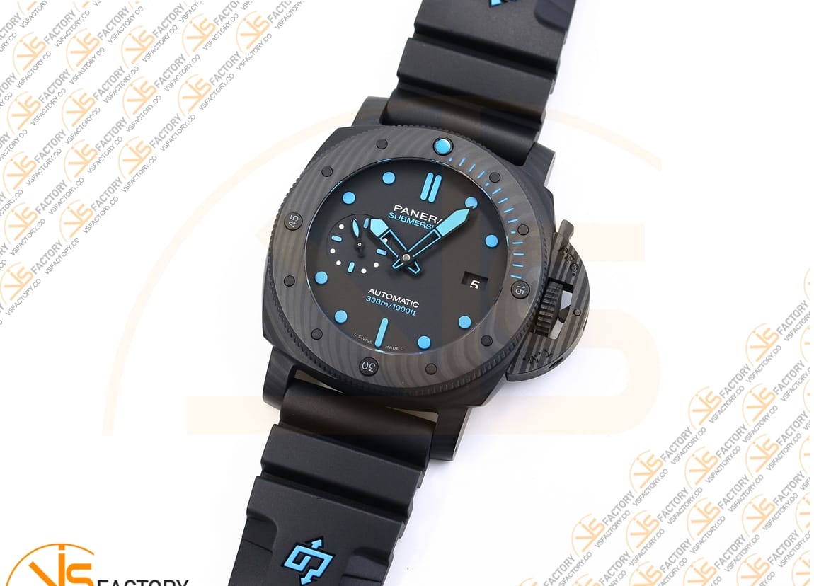 VS Factory Panerai PAM1616 Submersible Carbotech Black Dial Carbon Case P9010 Movement - 图片 5