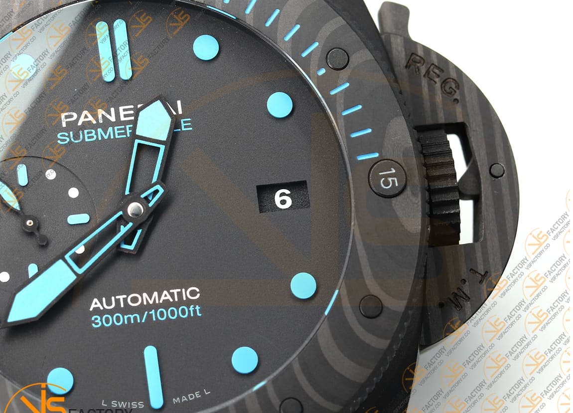 VS Factory Panerai PAM1616 Submersible Carbotech Black Dial Carbon Case P9010 Movement - 图片 6