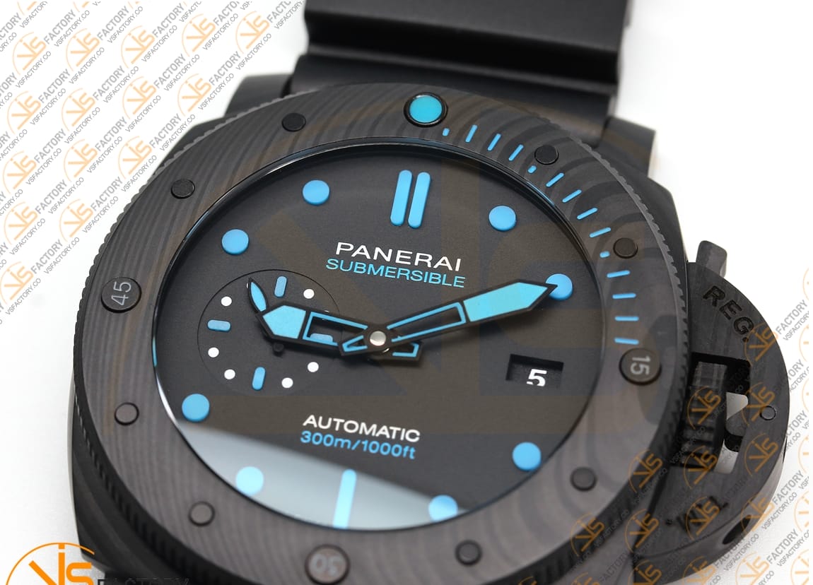 VS Factory Panerai PAM1616 Submersible Carbotech Black Dial Carbon Case P9010 Movement - 图片 8