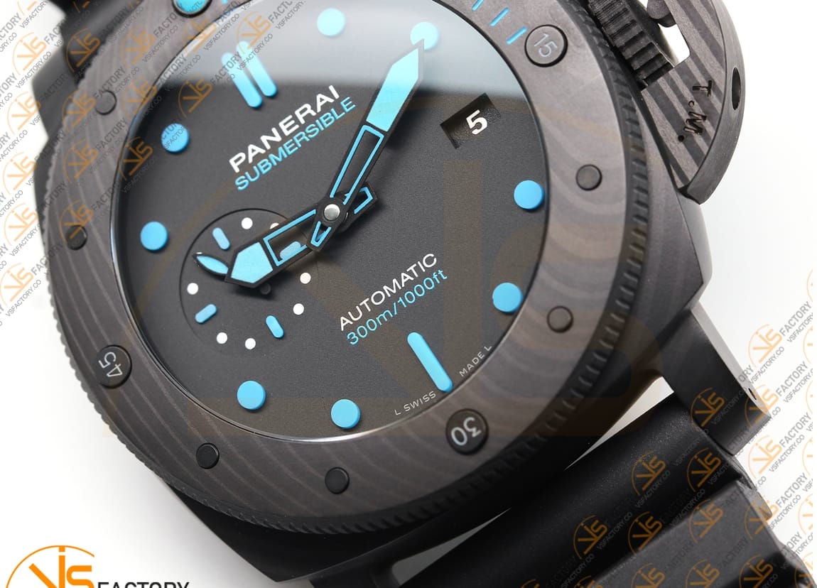 VS Factory Panerai PAM1616 Submersible Carbotech Black Dial Carbon Case P9010 Movement - 图片 9