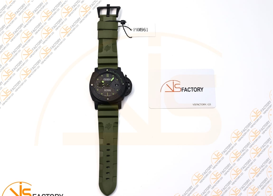 VS Factory Panerai PAM961 Submersible CarboTech Black Dial Carbon Case P9010 Movement - 图片 2