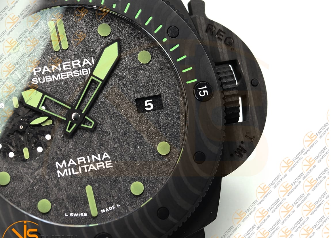 VS Factory Panerai PAM961 Submersible CarboTech Black Dial Carbon Case P9010 Movement - 图片 6