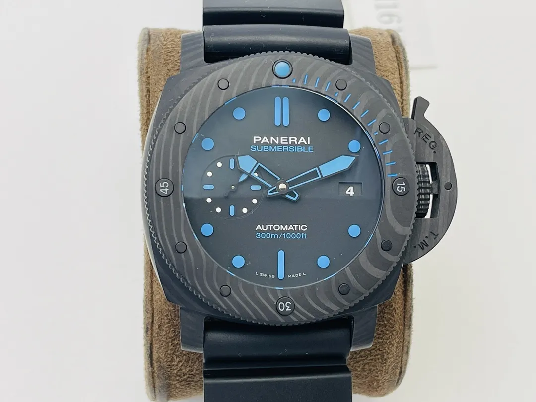 VS Factory Panerai Submersible Automatic Blue Dial Black Rubber Strap Men’s Dive Watch