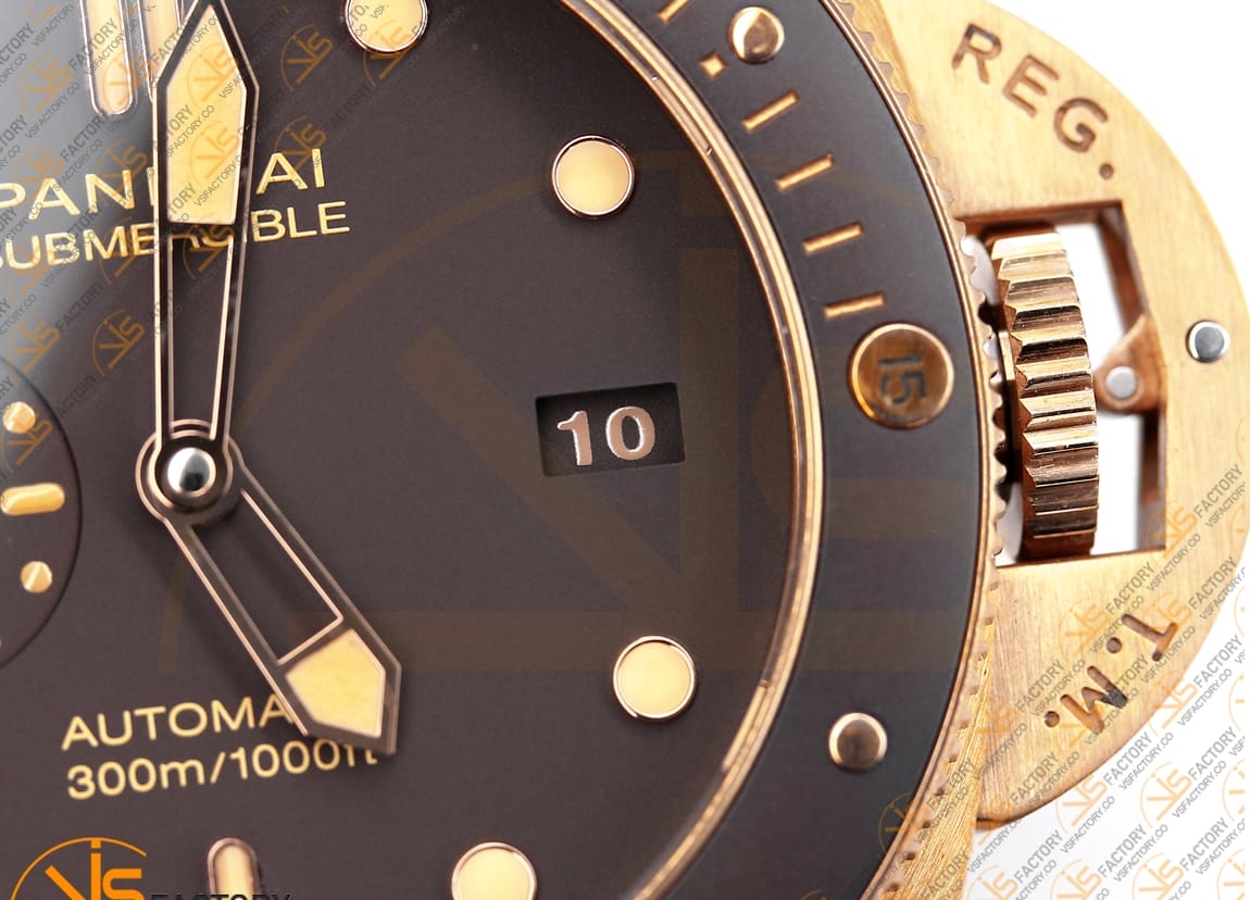 VS Factory Panerai Submersible Bronzo PAM968 Brown Dial Bronze Brown Ceramic P.9010 Movement - 图片 6