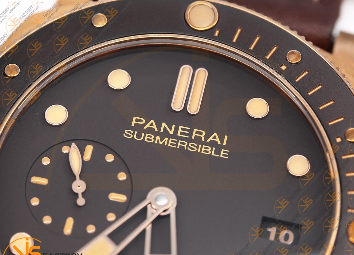 VS Factory Panerai Submersible Bronzo PAM968 Brown Dial Bronze Brown Ceramic P.9010 Movement - 图片 8