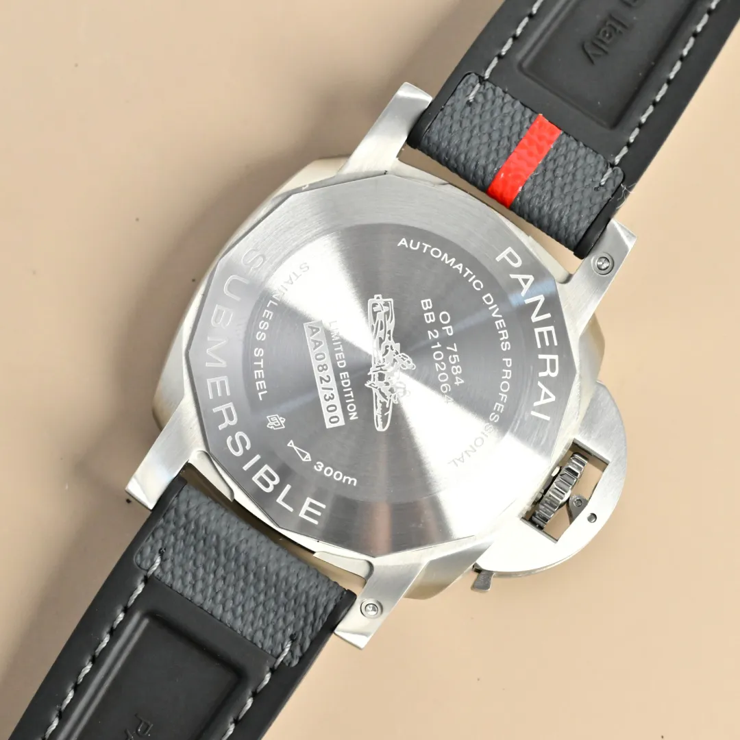 VS Factory Panerai Submersible Luna Rossa Automatic Blue Dial Grey Rubber Strap with Red Accents Men’s Dive Watch - 图片 8