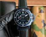 VS Factory Panerai Submersible Luna Rossa Blue Fabric Strap Black Dial Men’s Dive Watch