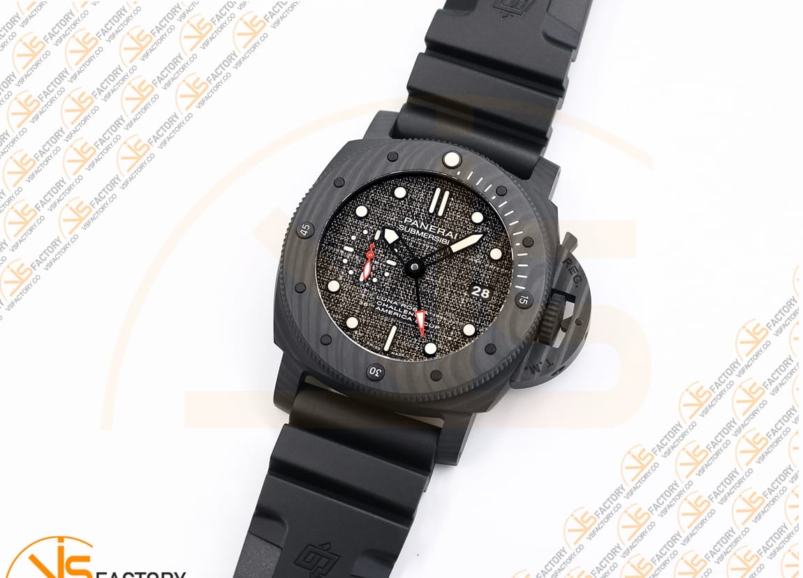 VS Factory Panerai Submersible Luna Rossa GMT PAM1039VRU 47mm Black Dial Carbon P9011 Movement - 图片 5