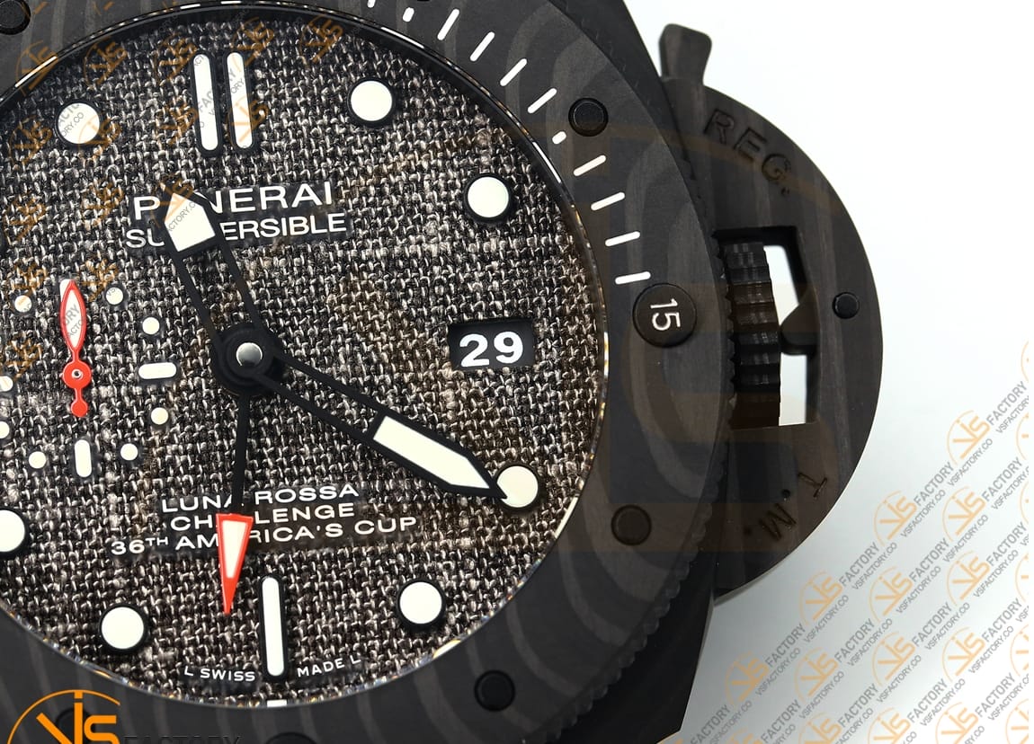 VS Factory Panerai Submersible Luna Rossa GMT PAM1039VRU 47mm Black Dial Carbon P9011 Movement - 图片 6