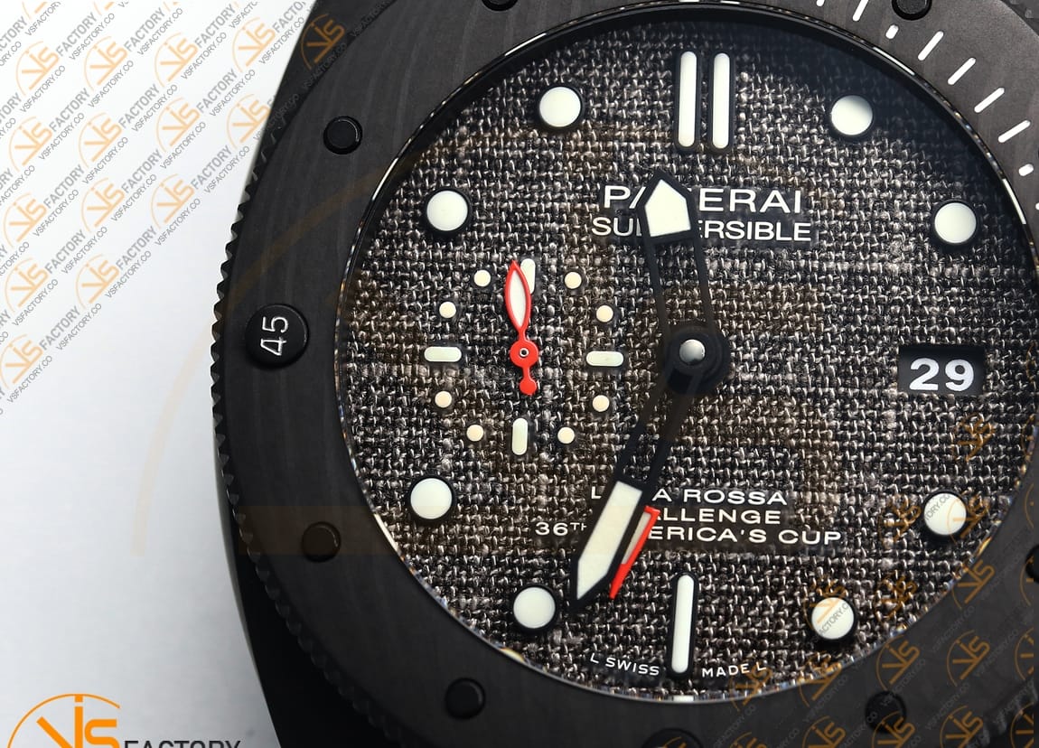 VS Factory Panerai Submersible Luna Rossa GMT PAM1039VRU 47mm Black Dial Carbon P9011 Movement - 图片 7