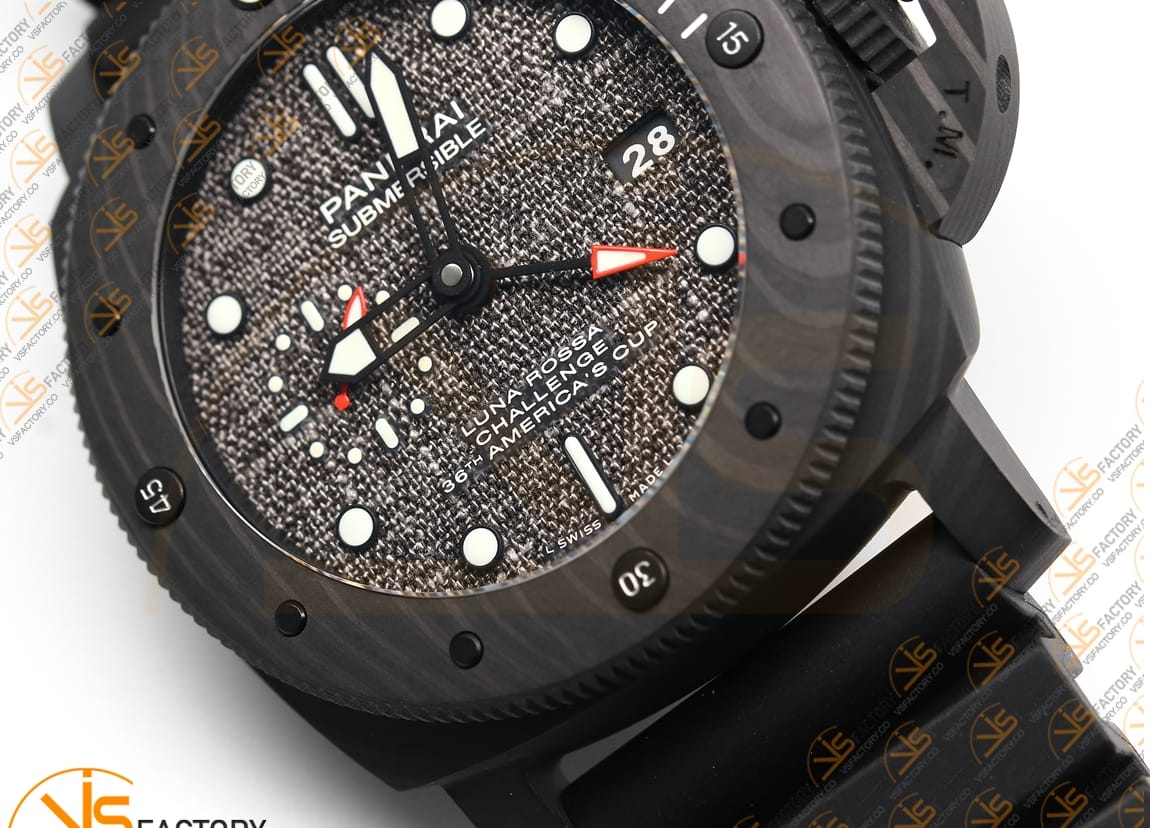VS Factory Panerai Submersible Luna Rossa GMT PAM1039VRU 47mm Black Dial Carbon P9011 Movement - 图片 9