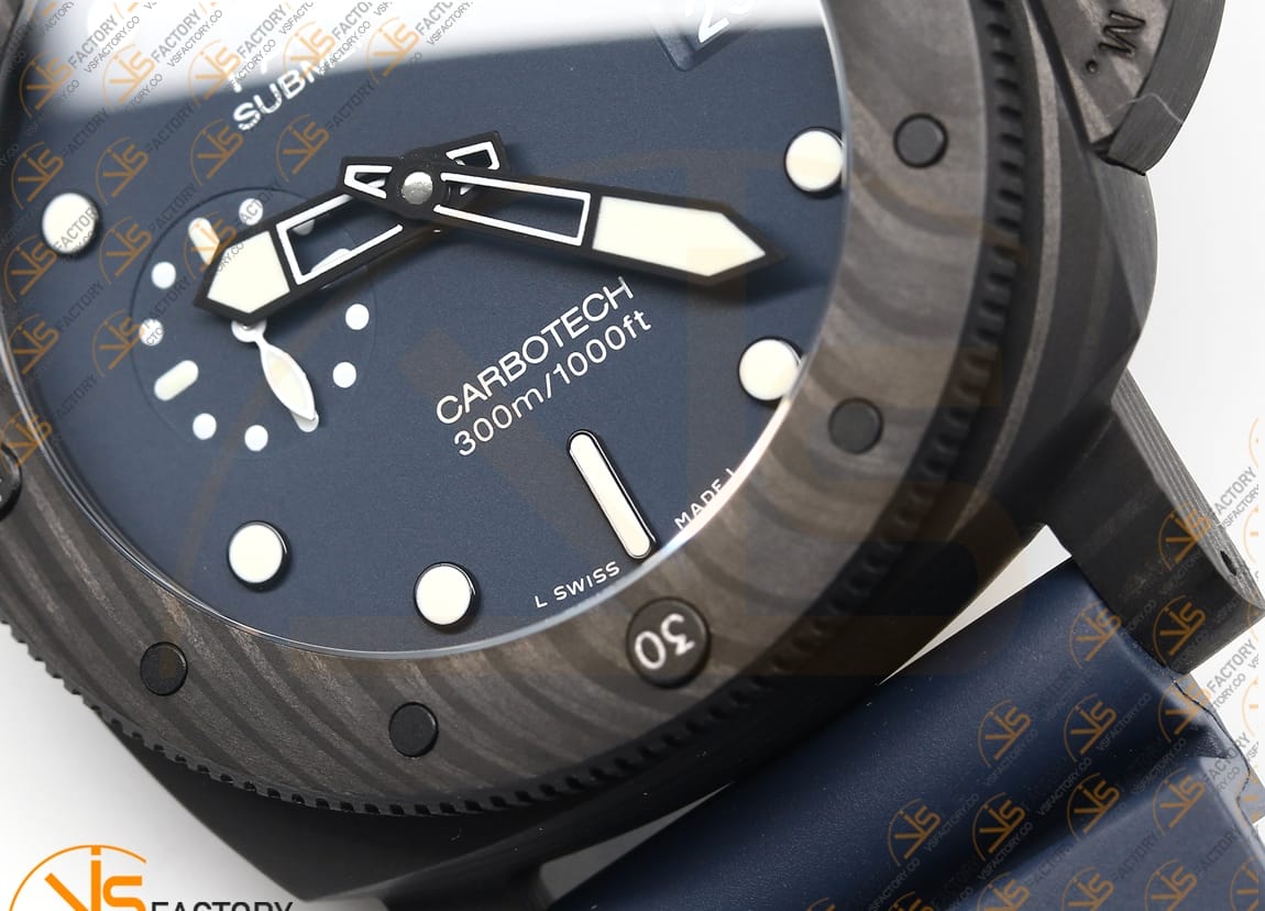VS Factory Panerai Submersible PAM1232 QuarantaQuattro 44mm Black Dial Fiber Case P900 Movement - 图片 9