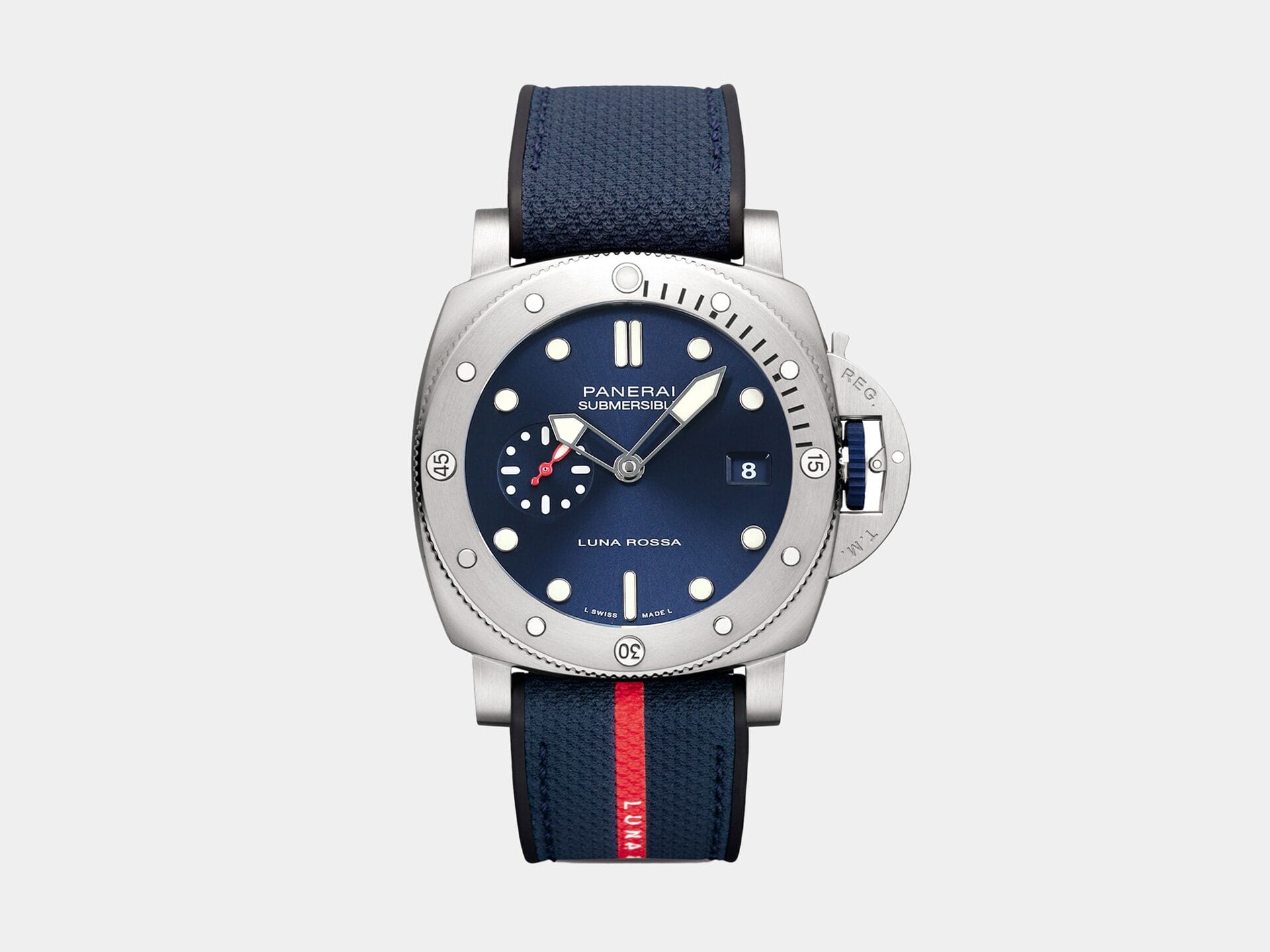 VS Factory Panerai Submersible PAM1391 Luna Rossa Blue Dial Blue Fabric Strap P.900 Movement