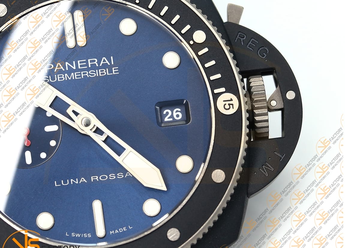 VS Factory Panerai Submersible PAM1466 Blue Dial Blue Nylon Rubber P900 Movement - 图片 6