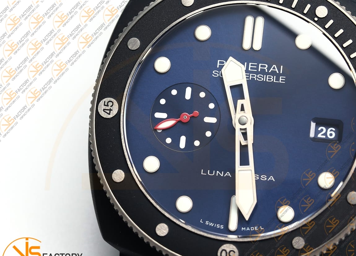VS Factory Panerai Submersible PAM1466 Blue Dial Blue Nylon Rubber P900 Movement - 图片 7