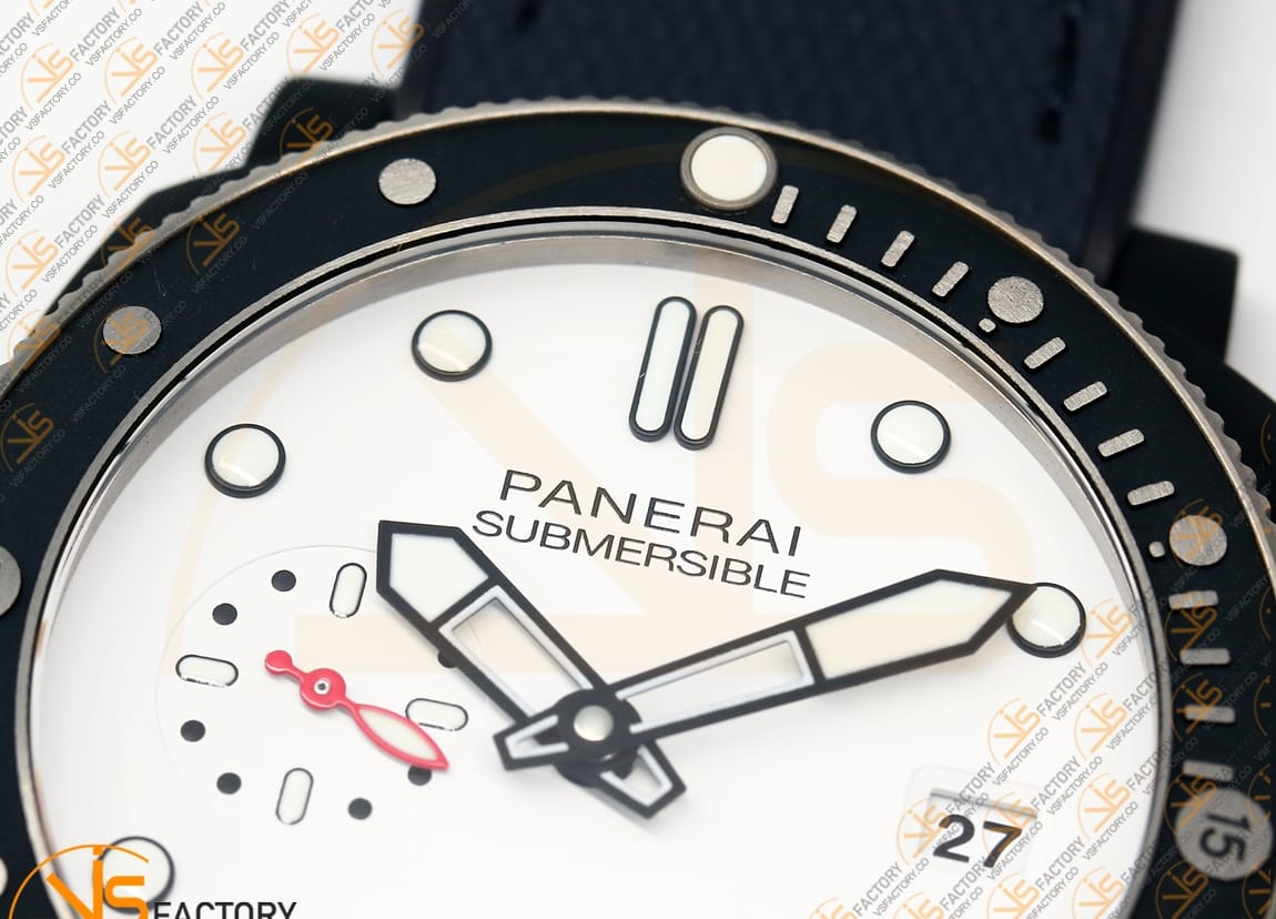 VS Factory Panerai Submersible PAM1543 White Dial Blue Nylon Rubber Strap P.900 Movement - 图片 7