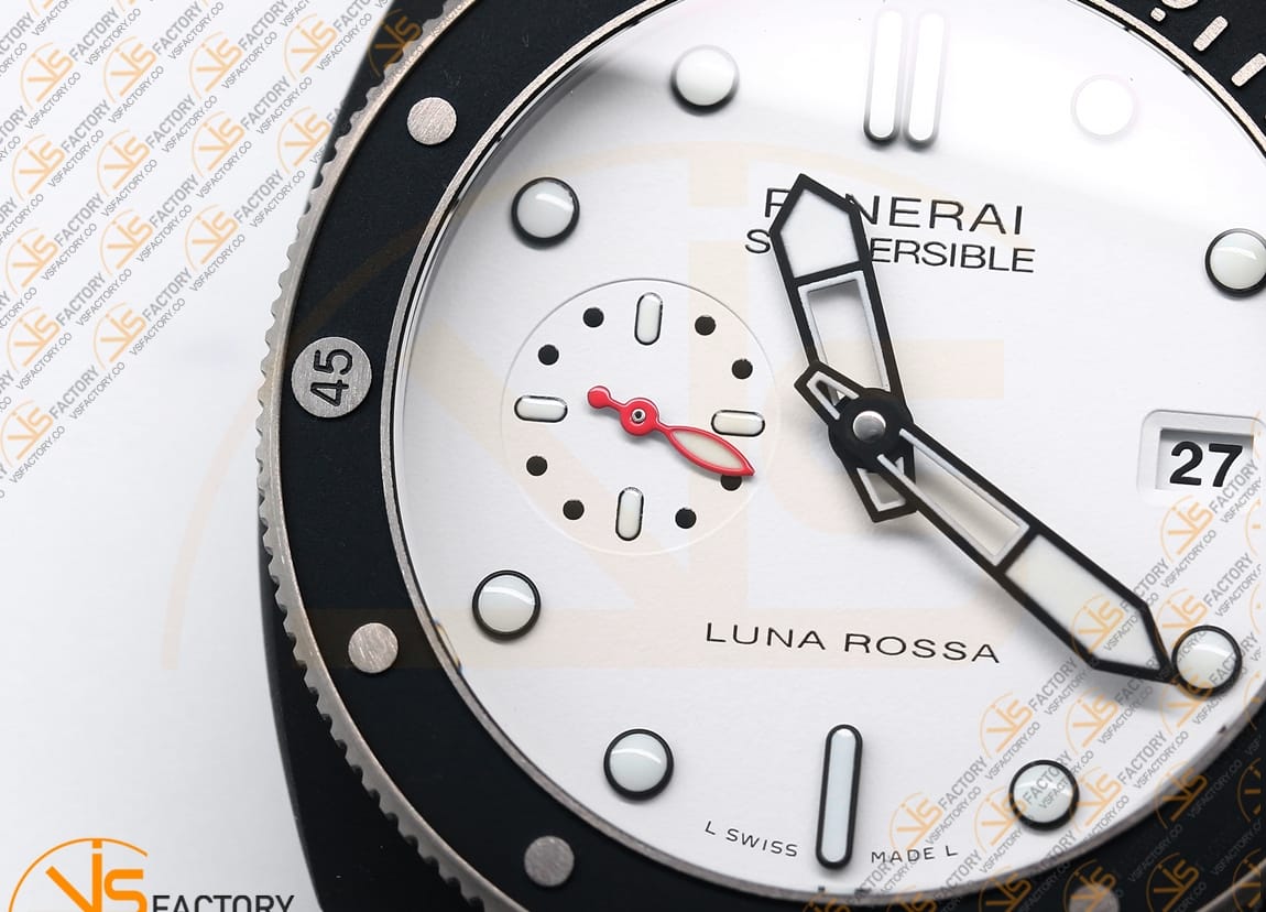 VS Factory Panerai Submersible PAM1543 White Dial Blue Nylon Rubber Strap P.900 Movement - 图片 9
