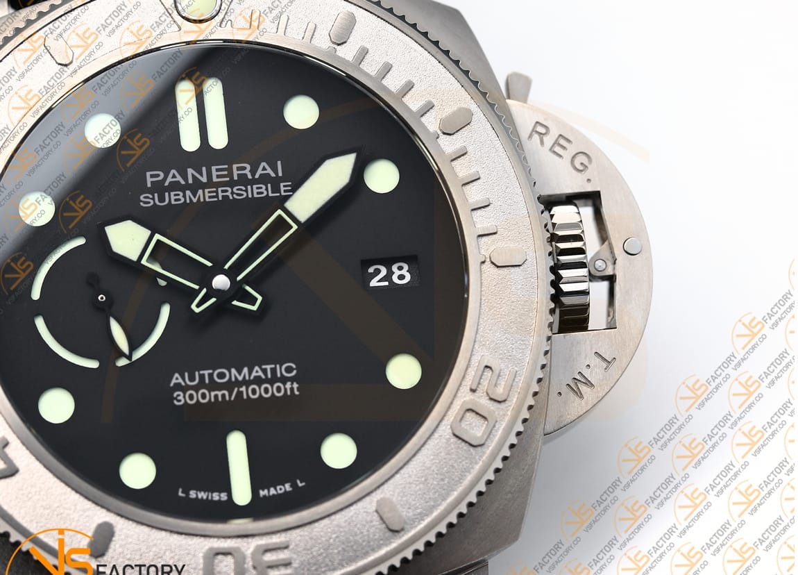 VS Factory Panerai Submersible PAM984 Mike Horn Black Dial Titanium P.9010 Movement - 图片 6