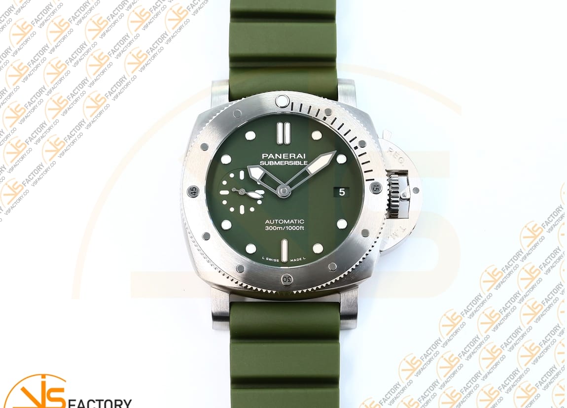 VS Factory Panerai Submersible Verde Militare PAM1055 Green Dial Steel P.900 Movement - 图片 4