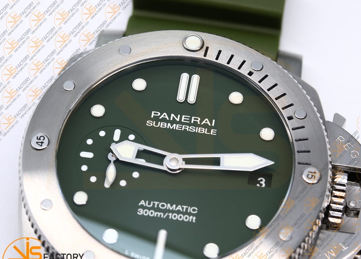 VS Factory Panerai Submersible Verde Militare PAM1055 Green Dial Steel P.900 Movement - 图片 6