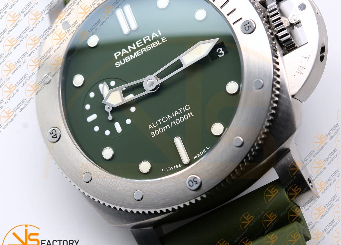 VS Factory Panerai Submersible Verde Militare PAM1055 Green Dial Steel P.900 Movement - 图片 7