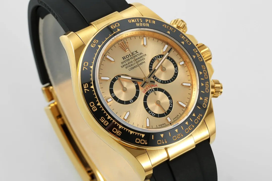 VS Factory Rolex Cosmograph Daytona 18K Yellow Gold Chronograph Watch with Champagne Dial, Strap - 图片 2