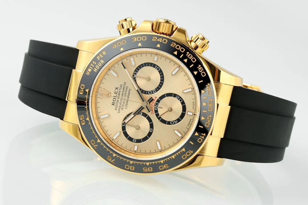 VS Factory Rolex Cosmograph Daytona 18K Yellow Gold Chronograph Watch with Champagne Dial, Strap - 图片 5