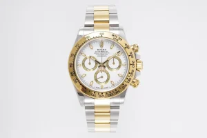 VS Factory Rolex Cosmograph Daytona White Dial Two-Tone Steel and Yellow Gold Chronograph Watch