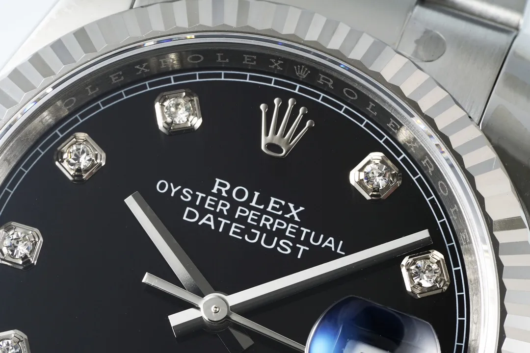 VS Factory Rolex Datejust 36mm Black Dial Diamond Hour Markers Stainless Steel Automatic Men’s Watch - 图片 4