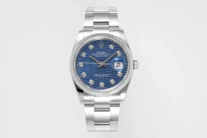 VS Factory Rolex Datejust 36mm Blue Diamond-Set Dial Stainless Steel Oyster Bracelet Men’s Watch