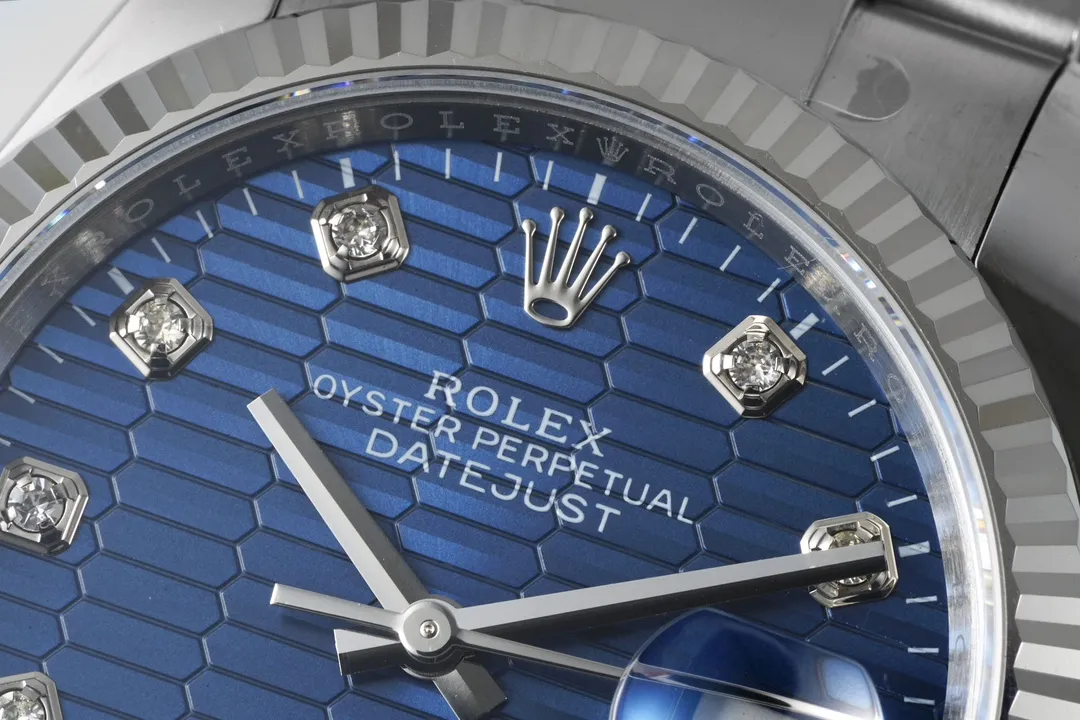 VS Factory Rolex Datejust 36mm Blue Diamond-Set Dial Stainless Steel Oyster Bracelet Men’s Watch - 图片 3