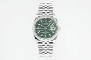 VS Factory Rolex Datejust 36mm Green Palm Motif Dial Stainless Steel Jubilee Bracelet Automatic Watc