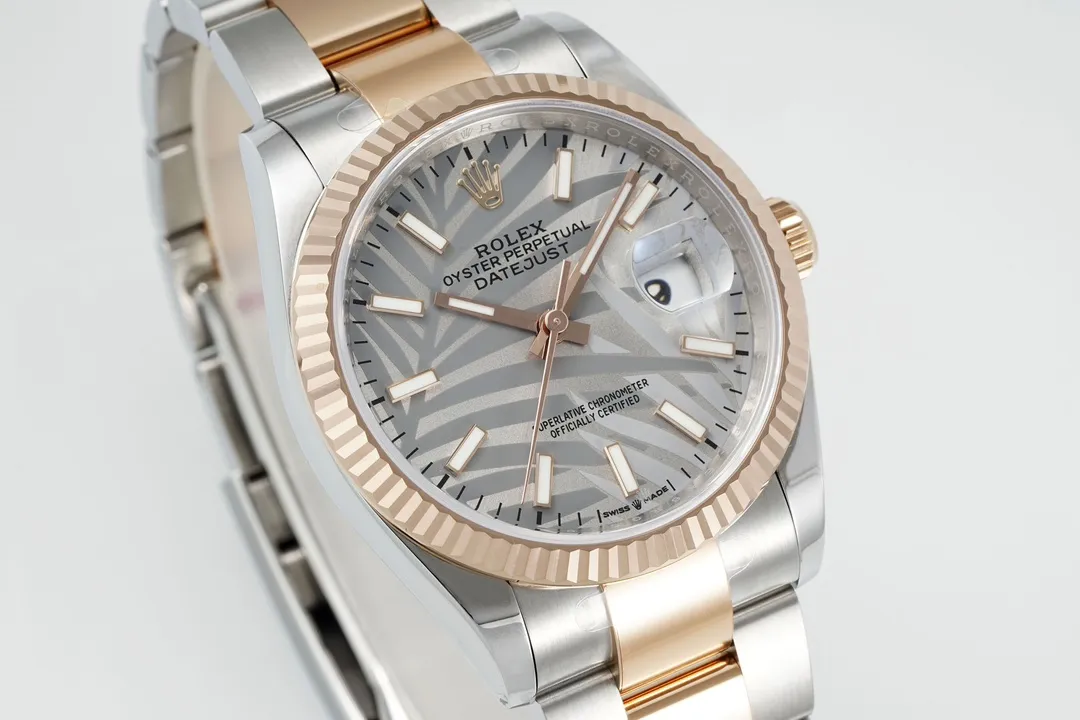 VS Factory Rolex Datejust 36mm Two-Tone Stainless Steel and Rose Gold Oyster Bracelet Watch - 图片 2