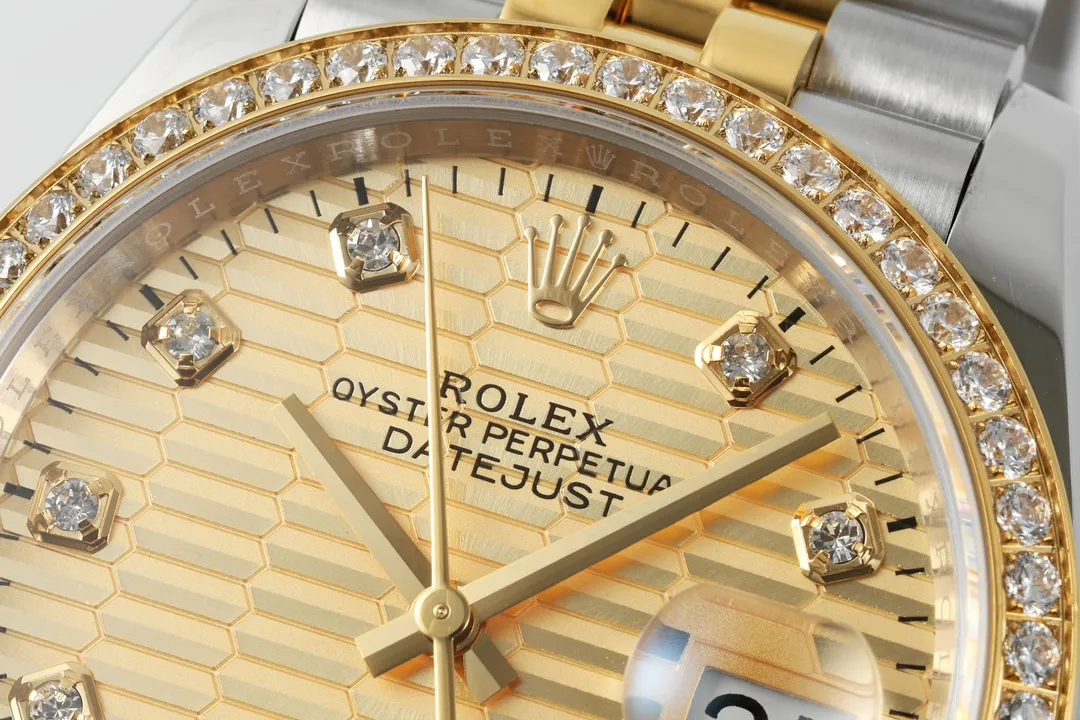 VS Factory Rolex Datejust 36mm Two-Tone Yellow Gold and Stainless Steel Diamond Watch - 图片 3