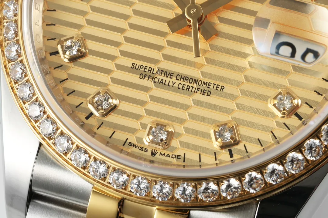 VS Factory Rolex Datejust 36mm Two-Tone Yellow Gold and Stainless Steel Diamond Watch - 图片 4