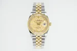 VS Factory Rolex Datejust 36mm Yellow Gold and Stainless Steel Champagne Palm Motif Watch