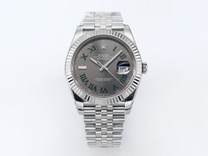 VS Factory Rolex DateJust 41 126330 Gray Dial Green Roman 904L Steel VS3235 Movement