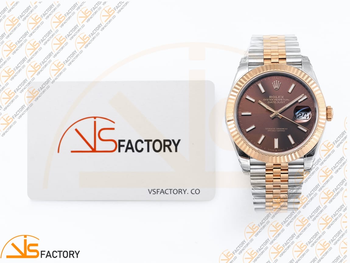 VS Factory Rolex DateJust 41 126331 Brown Dial SS RG VS3235 Movement - 图片 2