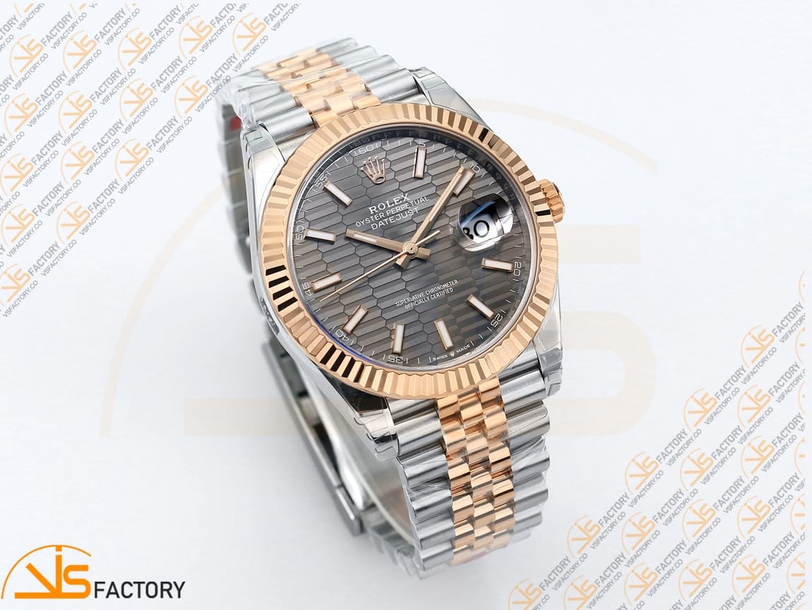 VS Factory Rolex DateJust 41 126331 Gray Textured Dial SS/RG VS3235 Movement - 图片 5