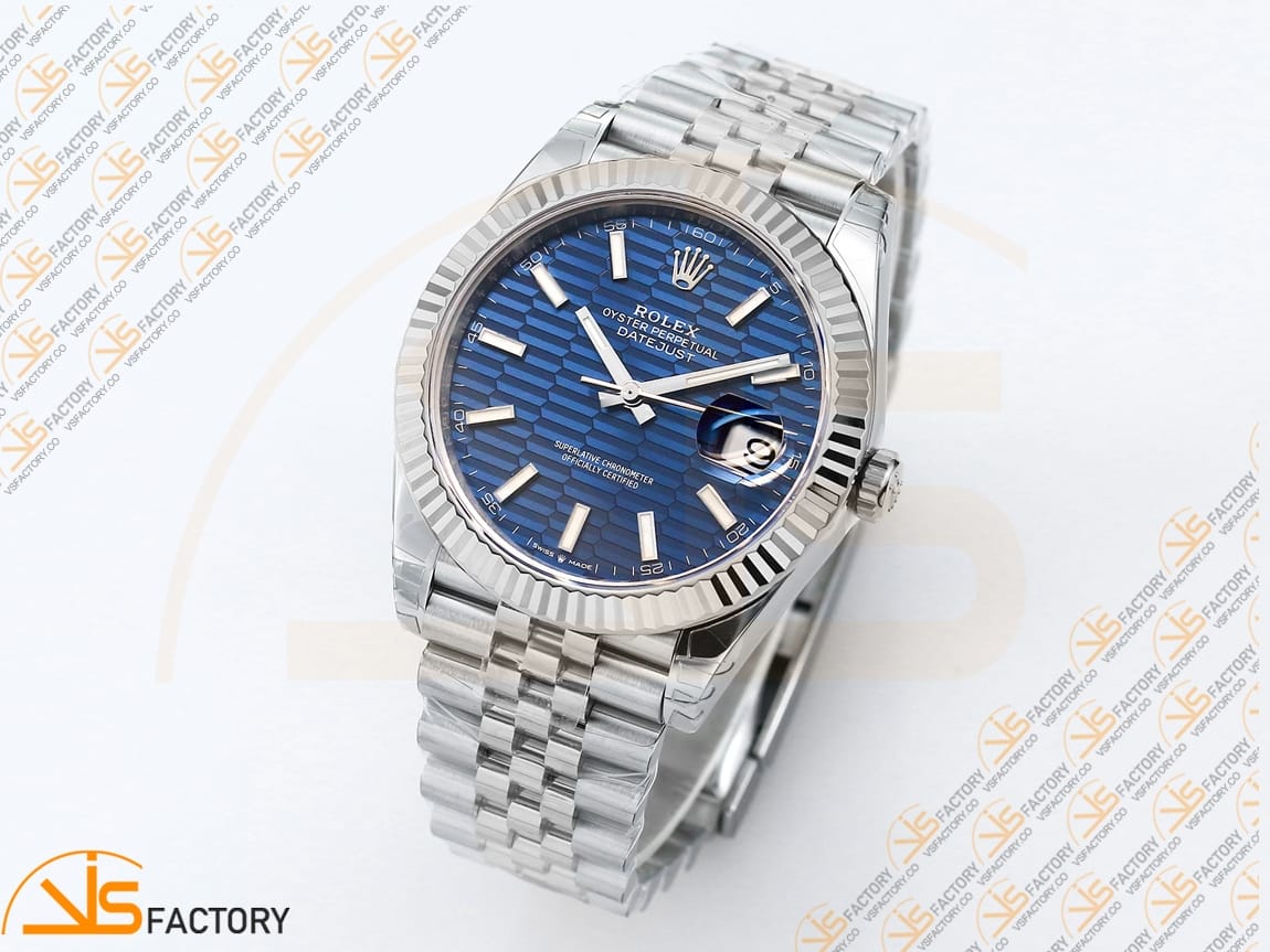 VS Factory Rolex DateJust 41 126334 Blue Textured Dial 904L Steel VS3235 Movement - 图片 4